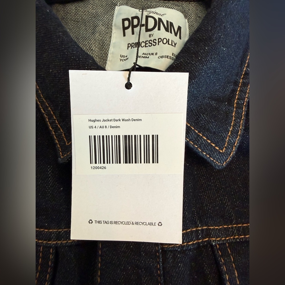 Princess Polly- Hughes Jacket- Dark Wash Denim - Picture 6 of 6